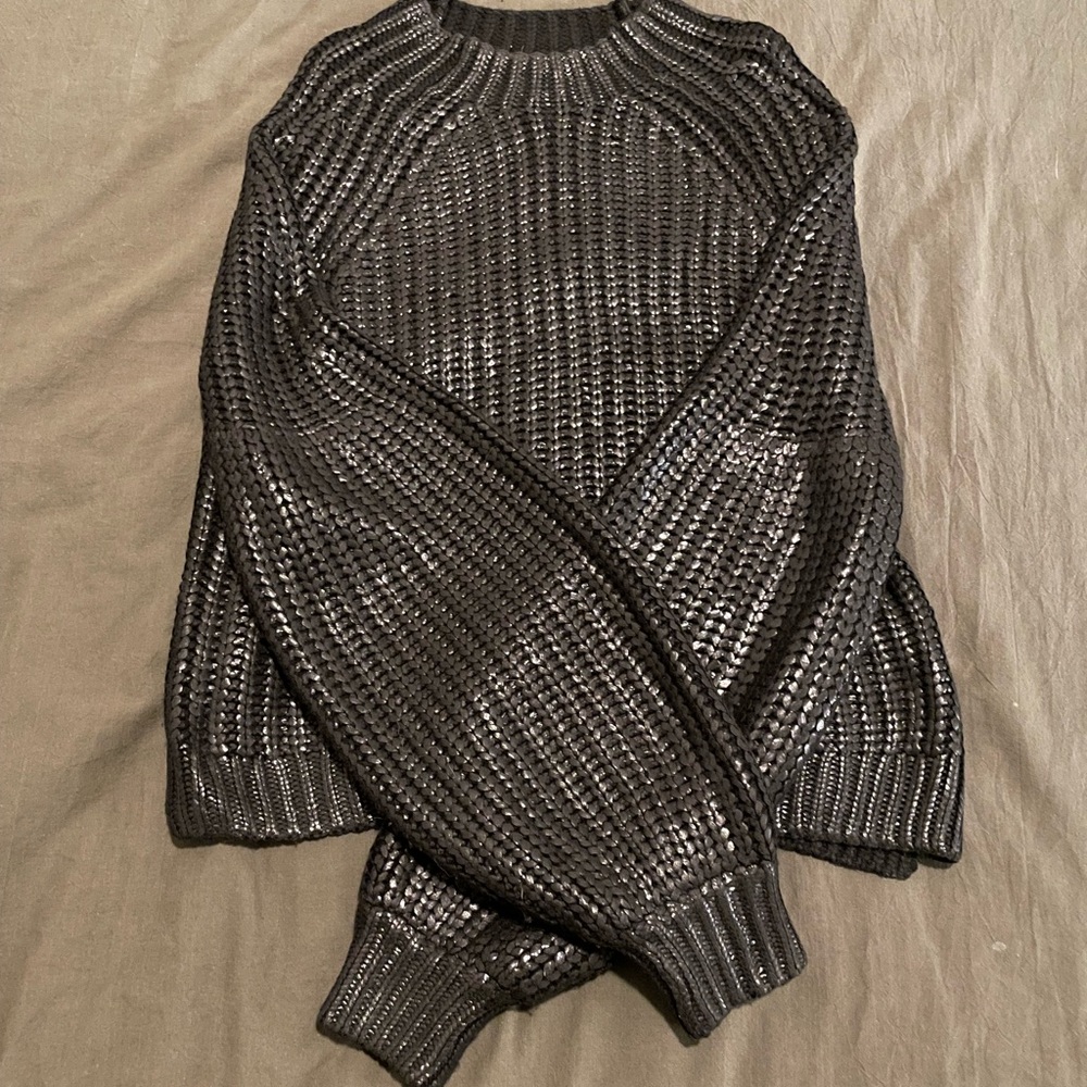 Shiny black sweater